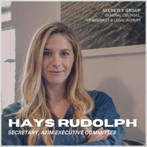 Hays Rudolph Secretary A2IM Executive Committee Secretly Group General Cousel VP Business and Legal Affairs